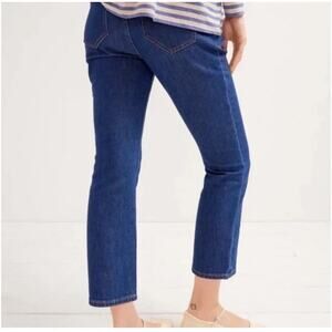 Hatch Over Belly Bump Maternity Crop Flare Blue Jeans Denim, 28 Pregnancy